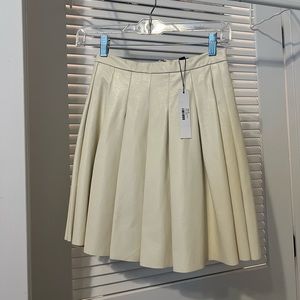 Faux Leather Pleated Skirt